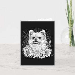 Retro Tattoo Style Spitz Dog Lover Karte
