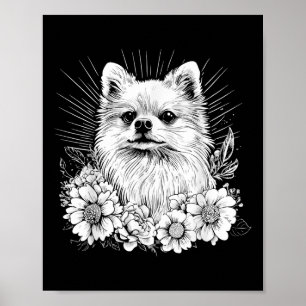 Retro Tattoo Style Spitz Dog Lover Poster