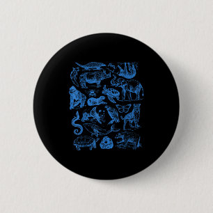 Retro-Tattoo-Tiere Wildlife Naturschutz Button