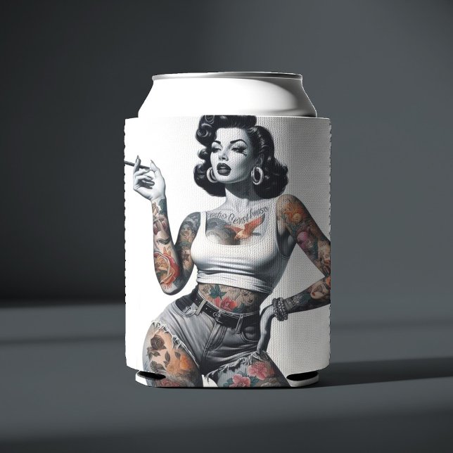 Retro Tattooed Girl Dosenkühler (Von Creator hochgeladen)