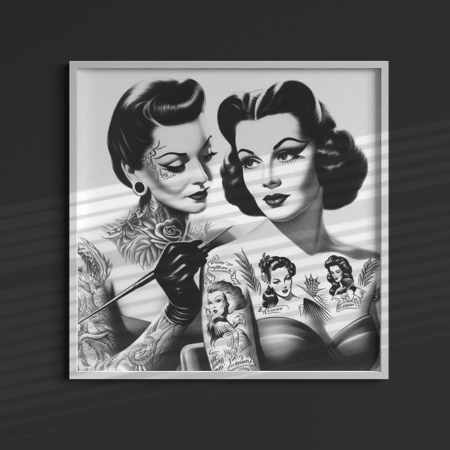 Retro Tattooed Girls Poster (Von Creator hochgeladen)