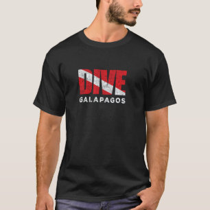 Retro-Tauch-Galapagos-Taucher-Vintage-Tauchflagge T-Shirt