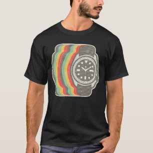 Retro-Tauchuhr Vintage-Armbanduhr T-Shirt