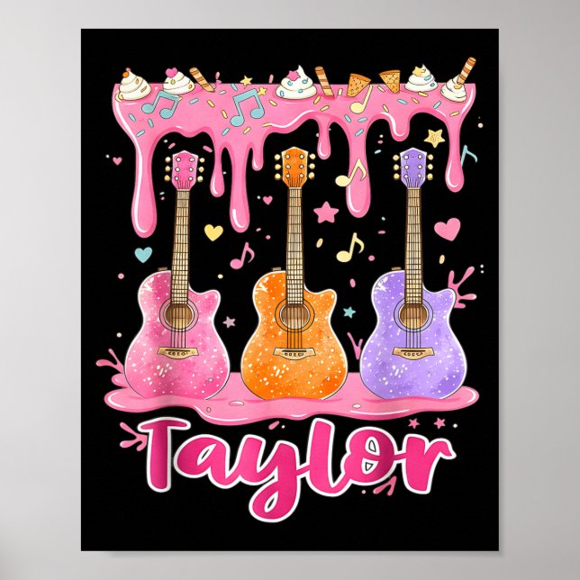 Retro Taylor Ice Cream Dripng Groovy 80's Women Me Poster (Vorne)