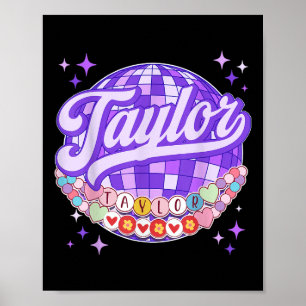 Retro Taylor Vorname Personalisiert Friendship Br Poster