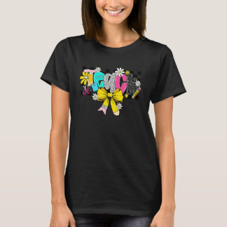 Retro Teach Checkered Back to School Teacher Leopa T-Shirt