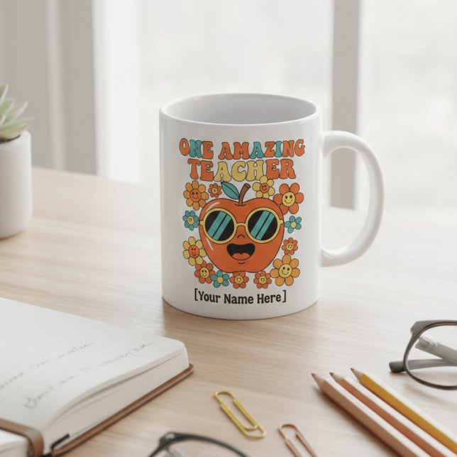 Retro Teacher Appreciation  | Personalized Class o Kaffeetasse (Von Creator hochgeladen)