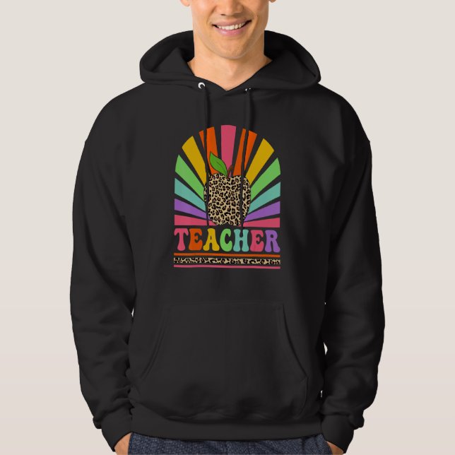 Retro Teacher Inspirational Colorful Back To Schoo Hoodie (Vorderseite)