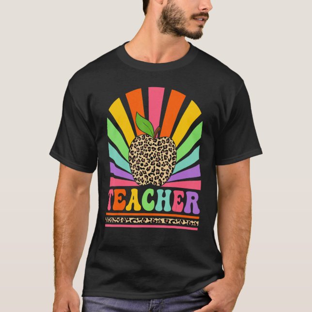 Retro Teacher Inspirational Colorful Back To Schoo T-Shirt (Vorderseite)