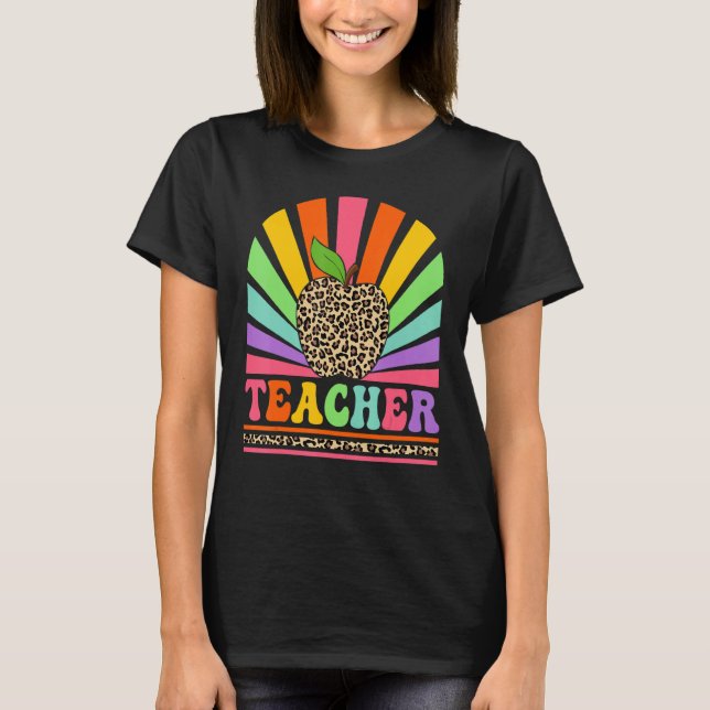 Retro Teacher Inspirational Colorful Back To Schoo T-Shirt (Vorderseite)