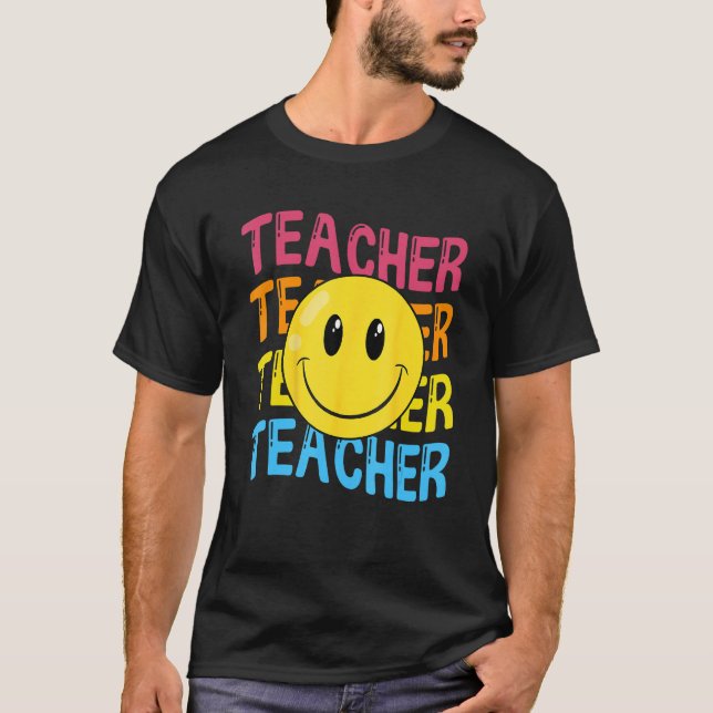 Retro Teacher Inspirational Colorful Elementary Sc T-Shirt (Vorderseite)