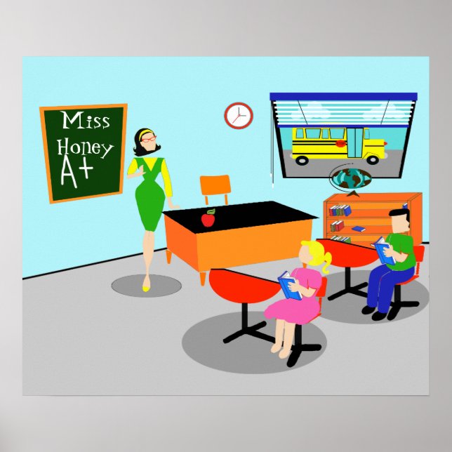 Retro Teacher Poster (Vorne)