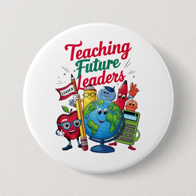 Retro Teacher School Button (Vorderseite)