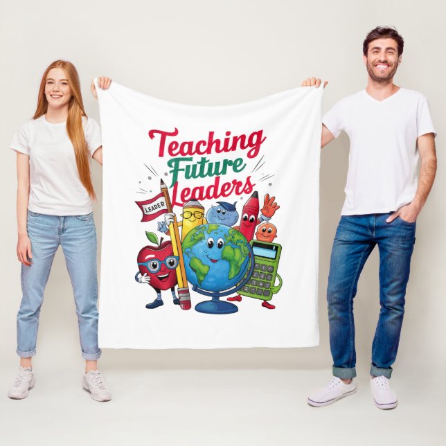 Retro Teacher School Fleecedecke (Beispiel)