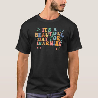 Retro Teacher Students Teach It's Beautiful Day Pr T-Shirt