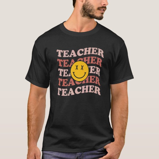 Retro Teachers Inspirational Colorful Elementary S T-Shirt (Vorderseite)