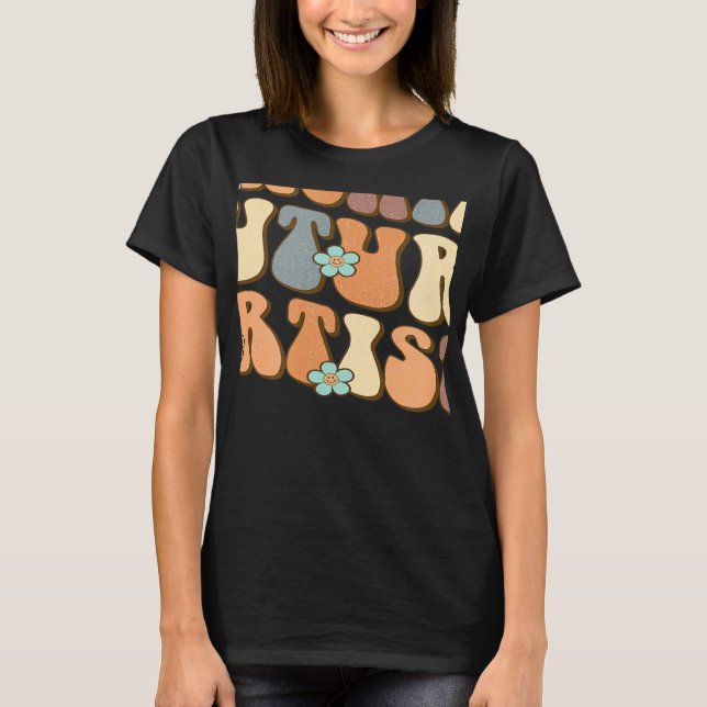 Retro Teaching Future Artists Teacher Students T-Shirt (Vorderseite)