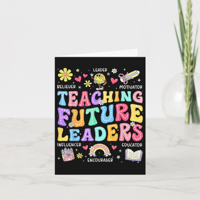 Retro Teaching Future Leaders Groovy Teacher Back Karte (Vorderseite)