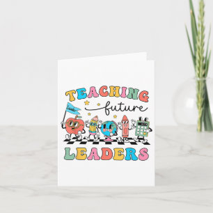 Retro Teaching Future Leaders Groovy Teacher Back Karte