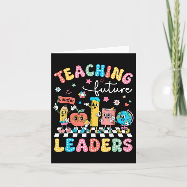 Retro Teaching Future Leaders Groovy Teacher Back Karte (Vorderseite)