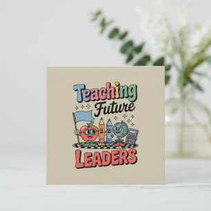 Retro Teaching Future Leaders Groovy Teacher Einladung