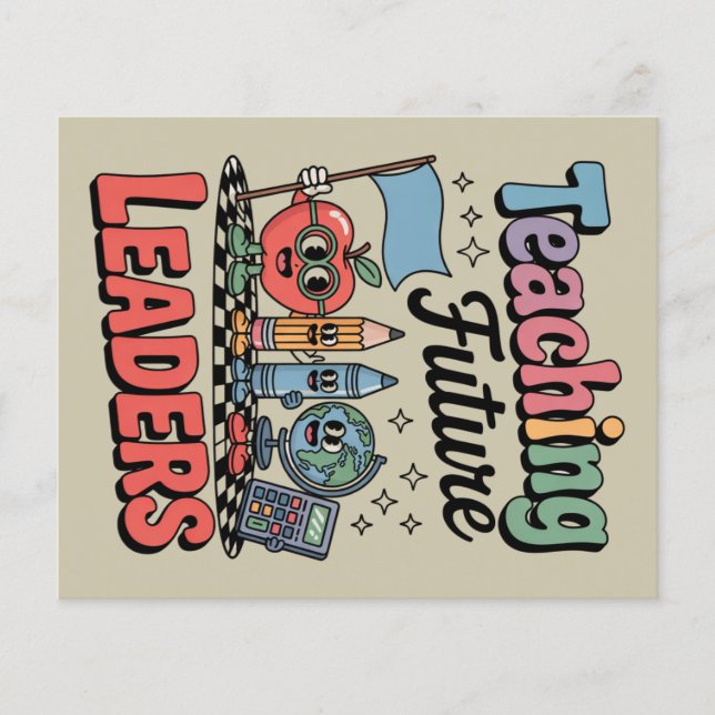 Retro Teaching Future Leaders Groovy Teacher Flyer (Vorne)