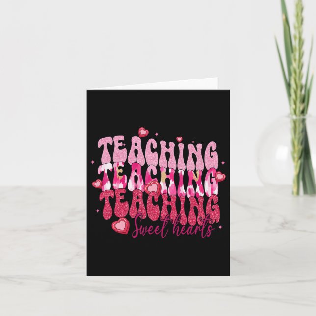 Retro Teaching Sweethearts Candy Heart Teacher Val Karte (Vorderseite)