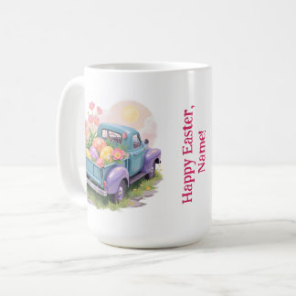 Retro Teal & Purple Truck with Easter Eggs Kaffeetasse
