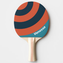 Retro Teal Splash Circle Stripe with Name Tischtennis Schläger