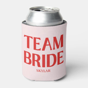 Retro-Team Braut Junggesellinnenabschied Rot Pink Dosenkühler