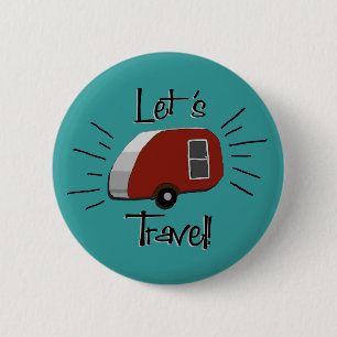 Retro Teardrop-Camper-Knopf Button