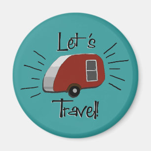 Retro Teardrop-Camper-Magnet Magnet