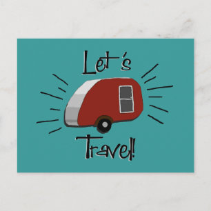 Retro Teardrop Camper Postkarte