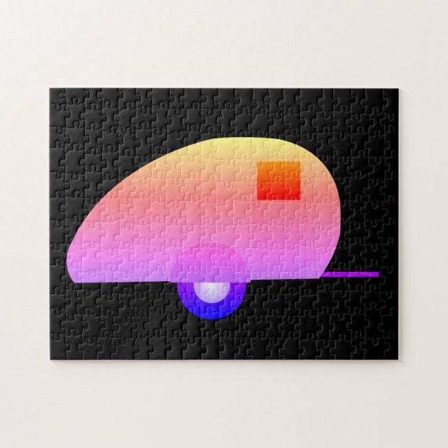 RETRO TEARDROP CAMPER TRAILER JIGSAW PUZZLE (Horizontal)