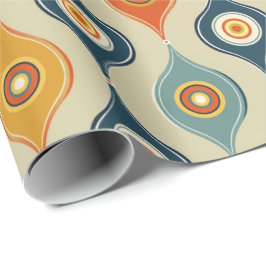 Retro Teardrop Geschenkwrap - Lebhaftes Mittelalte Geschenkpapier