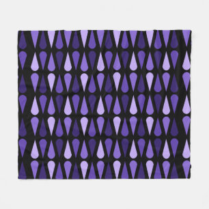 Retro Teardrops Black Indigo Fleecedecke