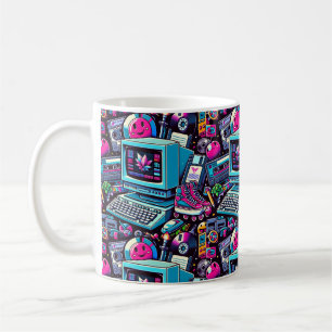 Retro Tech Playground: Nostalgische Odyssey der 90 Kaffeetasse