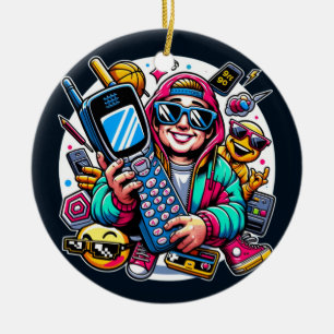 Retro Tech Playground: Nostalgische Odyssey der 90 Keramik Ornament