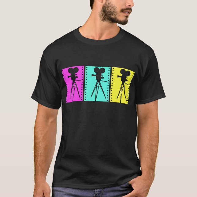 Retro Technicolor-Kamera-Dunkelheits-T - Shirt (Vorderseite)