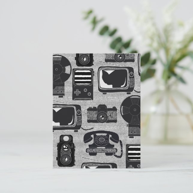 Retro-Technologie Postkarte (Stehend Vorderseite)