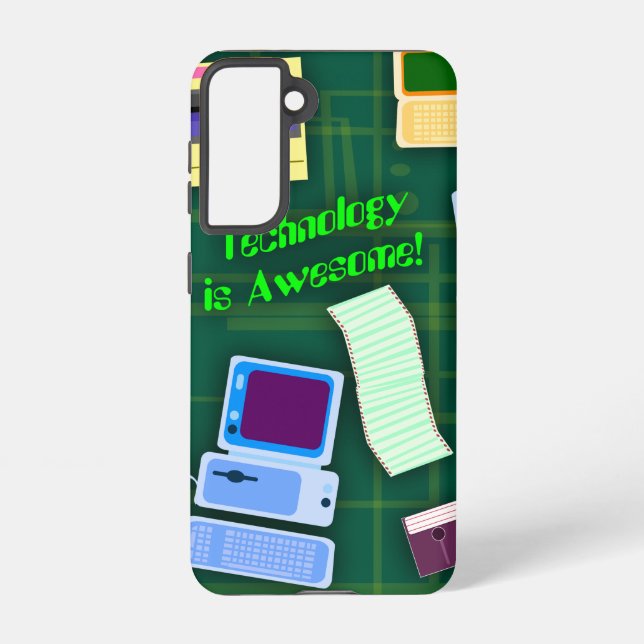 Retro Technology Fun Cartoon Art Salute Samsung Galaxy Hülle (Rückseite)