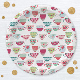 Retro Tee Party Pastel Pappteller
