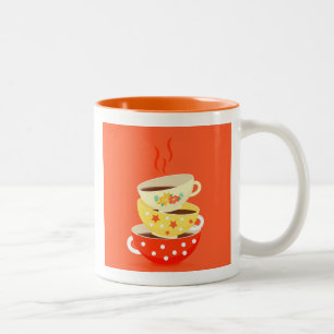 Retro Tee Vintage Teebecher whimsical Art Zweifarbige Tasse