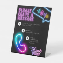 Retro-Telefon-Audio-Gästebuch Neon-Style-Schild