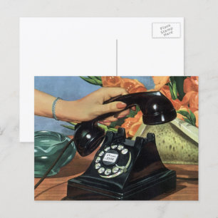 Retro-Telefon mit Wählscheibe, Vintage-Business Postkarte