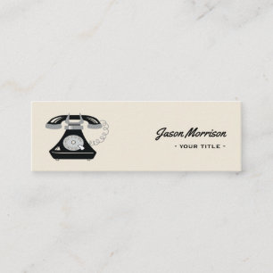 Retro-Telefon Schwarz Alter Stil Professionell Mini Visitenkarte
