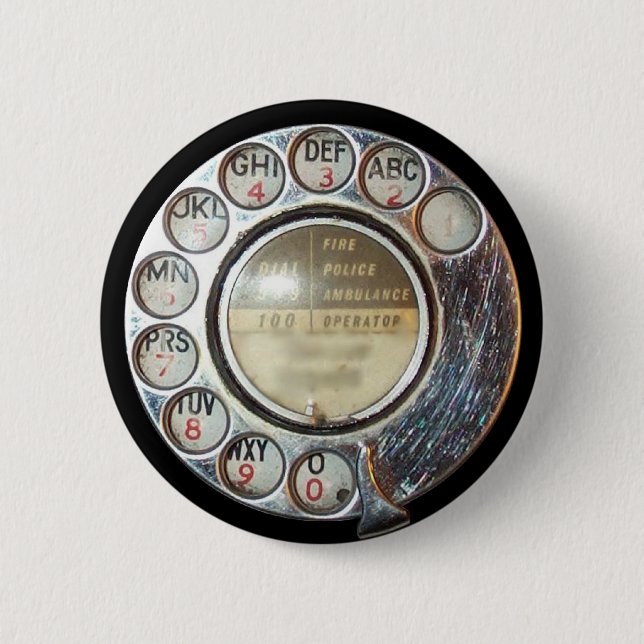 RETRO TELEFON-SKALA-Knopf Button (Vorderseite)