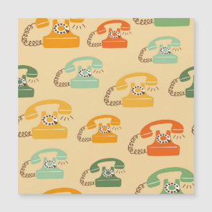Retro-Telefone, farbenfrohes nahtloses Muster. Magnetkarte