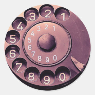 Retro-Telefonwählscheibe Runder Aufkleber