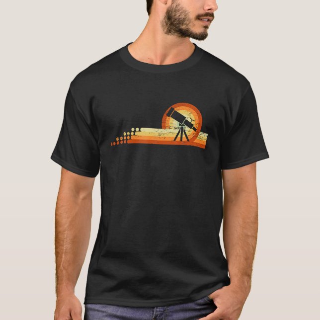 Retro Telescope Astronomer Stars Constel T-Shirt (Vorderseite)